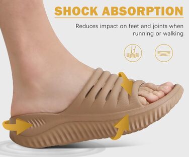Ортопедичні відновлювальні сандалі KuaiLu для жінок, комфортні та легкі тапочки при плантарному фасціїті, розвантаження суглобів та спини, колір бежевий, розмір 40 EU