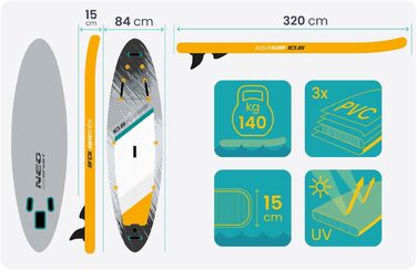 Надувний SUP Neo-Sport Stand Up Paddle Board 10.6 (Aquasurf) - Комплект з аксесуарами