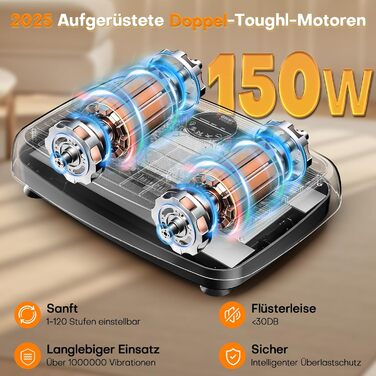 Вібраційна платформа MOSUNY з подвійним мотором для схуднення та тренувань всього тіла - масажер, до 200 кг, сірий
