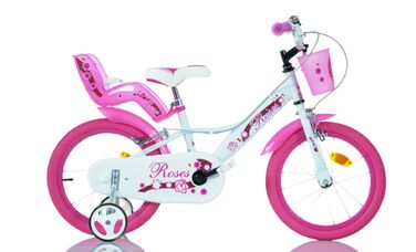 Дівчачий велосипед SCH Roses, 14 дюймів (4-6 років) / 16 дюймів (5-7 років), білий