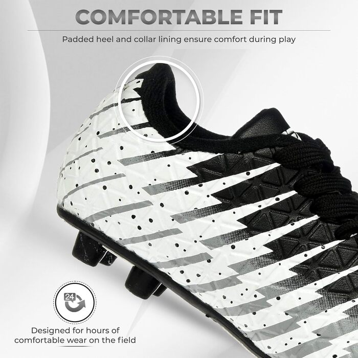 Дитячі футбольні бутси Vizari 2.5 для дітей (унісекс), чорно-біло-срібні