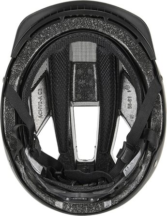Велосипедний шолом ABUS Hyban 2.0 LED з підсвіткою, чорний, розмір M (52-58 см), переднє і заднє світло, міцна жорстка оболонка, для чоловіків та жінок