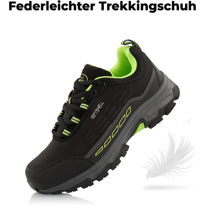 Черевики для трекінгу жіночі та чоловічі, водонепроникні, чорно-зелені, 37 EU