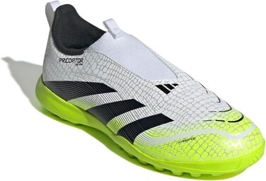 Дитячі футбольні бутси adidas Predator League без шнурівків для газону, розмір 35.5 EU, кольори: білий, чорний, лимонний