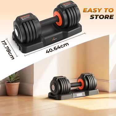 Sportneer Регульовані гантелі 2 шт. - набір, 5-в-1 (2/4/6.5/9/11 кг), обладнання для фітнесу вдома з антиковзним покриттям, набір регульованих гантелей для чоловіків та жінок 11 кг x2