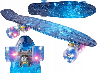 Дитячий скейтборд FISZKA Drift 56 см зі світловими LED-колесами, дизайн 