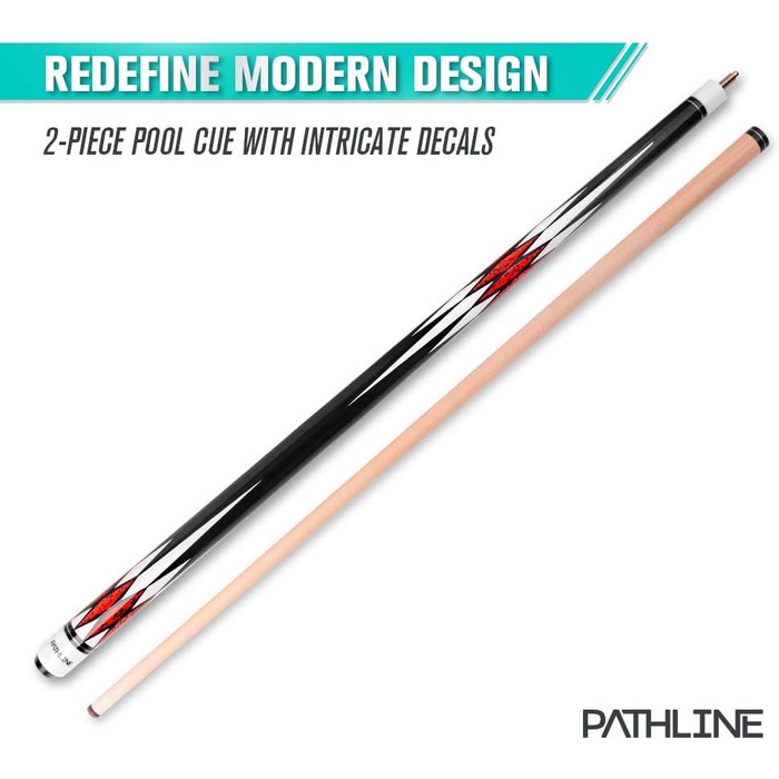 Професійний більярдний кий Pathline Billard-Queuestab з канадського клена (147,3 см) – 4 кольори, вага 510-595 г