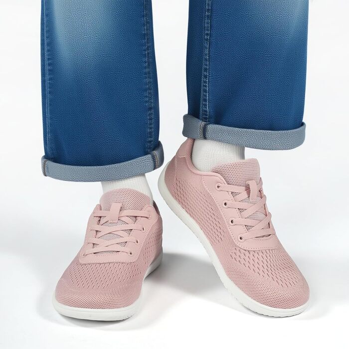 Кросівки для бігу Barfußschuhe: чоловічі та жіночі, зручні, дихаючі, з широкою передньою частиною, підошва не слизька (39 EU, Рожевий)