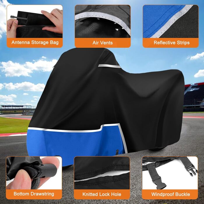 Водонепроникний чохол для мотоцикла BMW R1250GS, R1300GS, F650GS, F750GS, S1000R з тканини Oxford 420D, всесезонний захисний тент