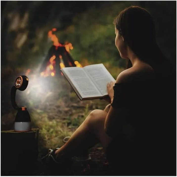 LED кемпінговий ліхтар EMOS - багатофункціональний, портативний, 3 режими, 215 лм, 305 м, 90 годин, на батарейках (3x AA), для відпочинку на природі, чорно-жовтий