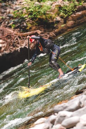 Надувний SUP Aqua Marina Sport Rapid 9.6 – дошка для сплаву річками та по течії, жовта, 289.6 x 84 x 15 см