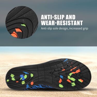Водні черевики для жінок та чоловіків Tolaler: товсті, неслизькі, швидковисихаючі, міцні та довговічні для пляжу, подорожей та плавання (39 EU, B 03)