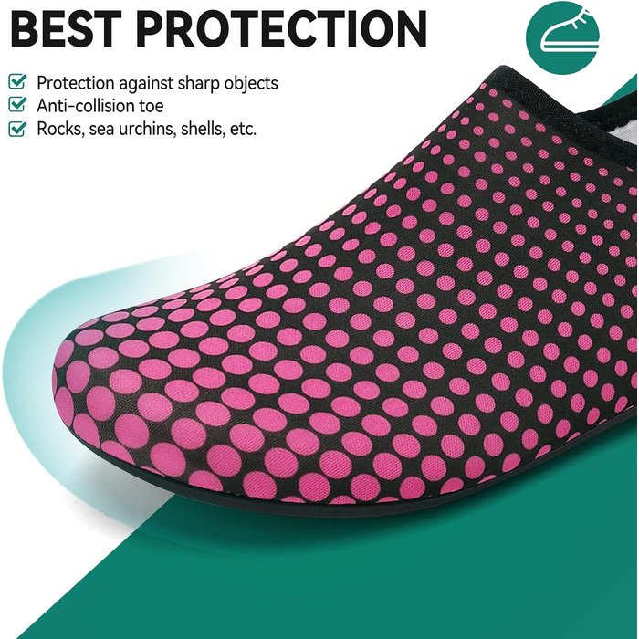 Аквашузи для плавання та йоги: легкі, швидковисихаючі, з антиковзким покриттям для жінок та чоловіків (39 EU), рожево-червоні