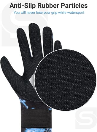 Рукавички для дайвінгу Sushall з неопрену, 3 шт. для чоловіків, тепла та антиковзаюча поверхня, еластичне зап'ястя для дайвінгу, серфінгу, снорклінгу (S, блакитний)