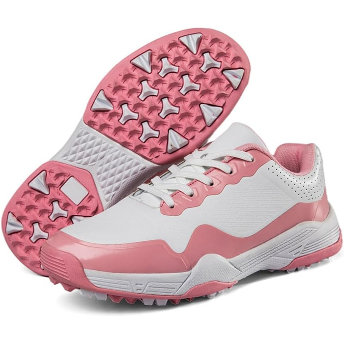 Гольф-взуття для чоловіків та жінок. Водонепроникні та дихаючі кросівки для гольфу з шипами. Зручне спортивне взуття 36-46 EU, Рожевий 37 EU