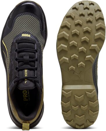 Кросівки PUMA Obstruct Profoam для бігу по вулицях, 44 EU, Puma Olive, Puma Schwarz, Gelb Blaze