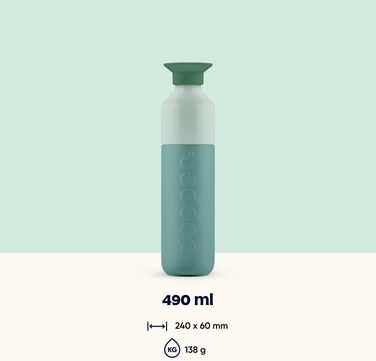 Сталева пляшка для води Dopper із нержавіючої сталі 18/8, герметична, BPA-free, Canopy Green