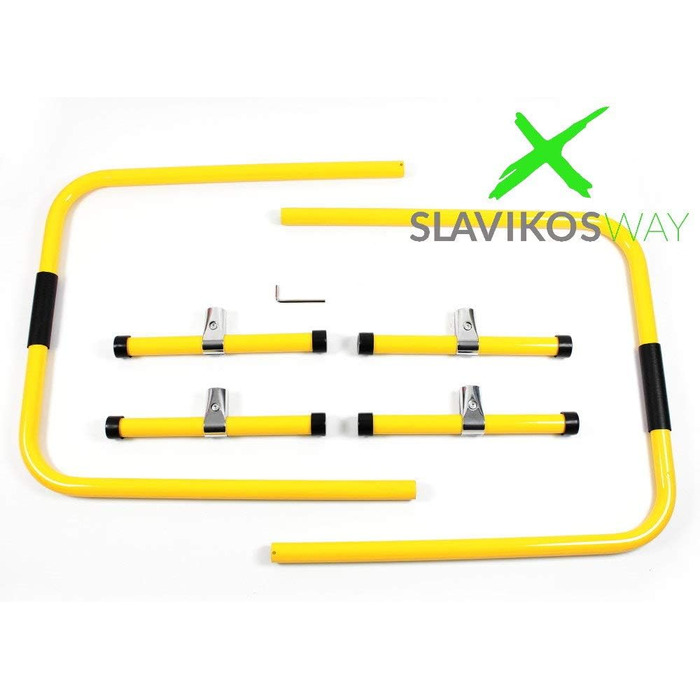 Параллети для віджимань Slavikosway, портативні бруси для каллістеніки, тренування вдома, 73x61 см, жовті або чорні
