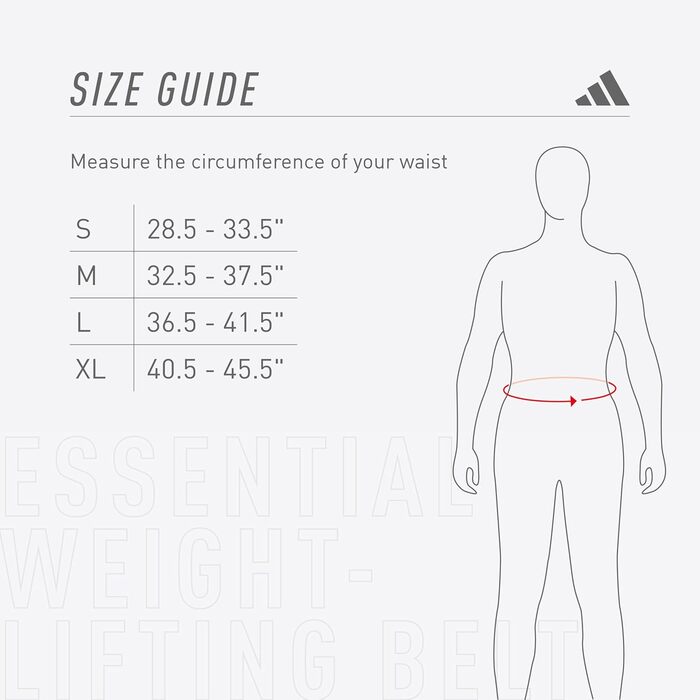 Пояс для важкої атлетики adidas Essential для підтримки попереку і талії, підвищене навантаження