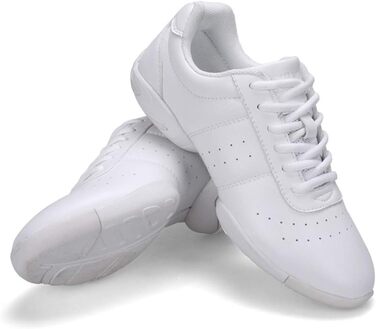 Жіночі дитячі шнуркові кросівки для занять гімнастикою, спортом, аеробікою та танцями, білі, 33.5 EU