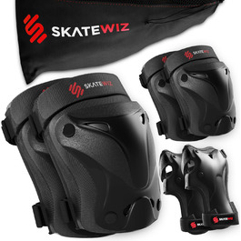 Дитячий захисний комплект SKATEWIZ 6-в-1: наколінники, налокітники, захист для роликів і скейтборду, універсальний розмір, висока амортизація
