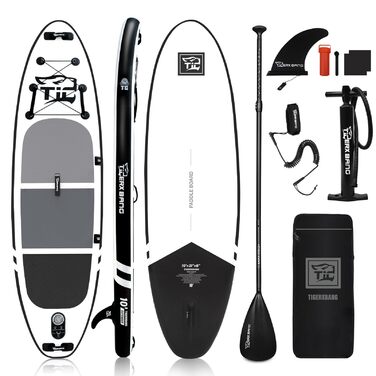 SUP дошка TIGERXBANG Defender-Pro надувна, 305 см, чорна - для стійкої плавучості та веслування