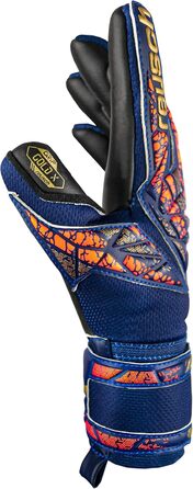 Дитячі воротарські рукавички Reusch Attrakt Gold X Junior, сині-золоті-чорні, розмір 7, унісекс
