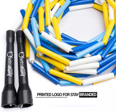 Стрибкове канат Double Dutch BEAD, 4.90 м, чорний-аквамарин