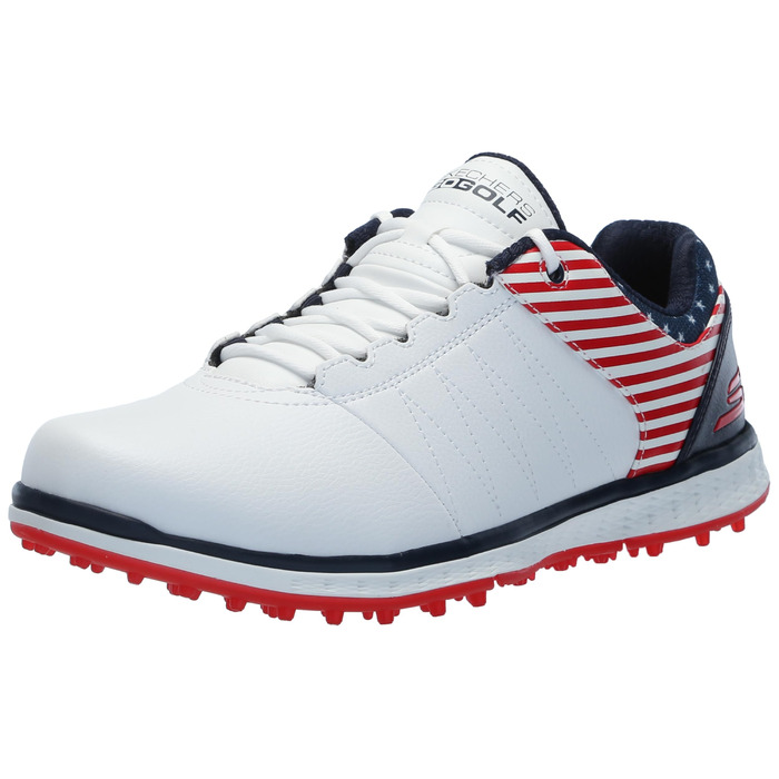 Жіночі гольф-кеди Skechers Go Pivot Spikeless - біло-морська хвиля, червоний (39.5 EU)