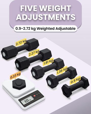 Набір гантелей Fragraim регульовані, 5,44 кг, 4-в-1, для дому, з м'якими ручками, чорний
