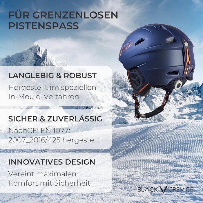 Шолом гірськолижний BLACK CREVICE Streif I, білий карбон матовий/чорний, регульований, для чоловіків та жінок