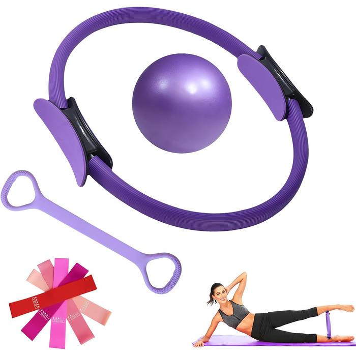 Набір для пілатесу: кільце, м'яч, ремінь, фітнес-кільце для тренування пресу, ніг та рук
