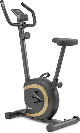 Велотренажер Hop-Sport HS-015H для дому, компактний, для літніх людей, із пульсометром та антиковзаючими педалями, золото