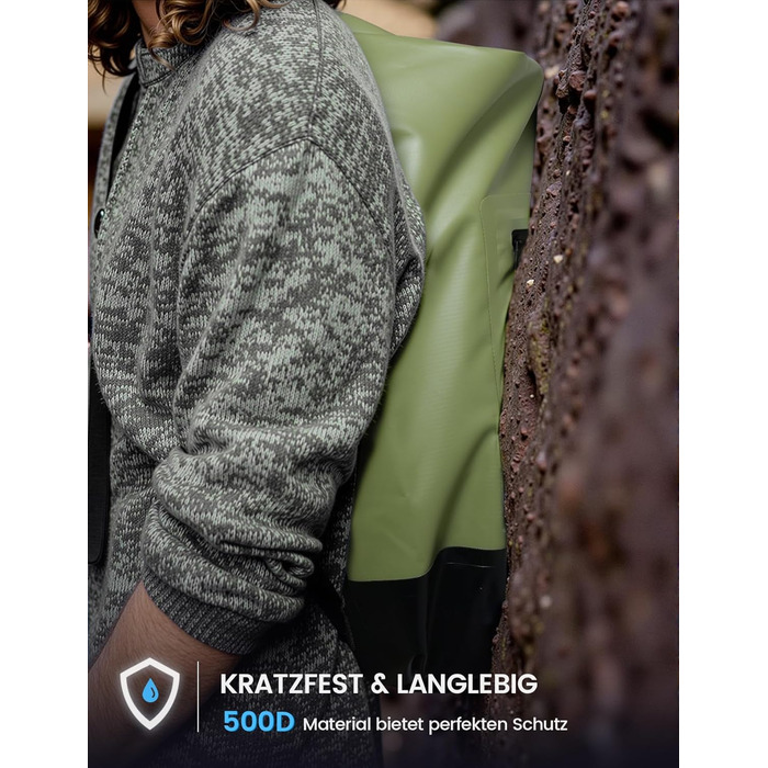 Водонепроникний рюкзак-сумка Dry Bag Lamicall 20L, зелений - міцний, з водонепроникним чохлом для телефону