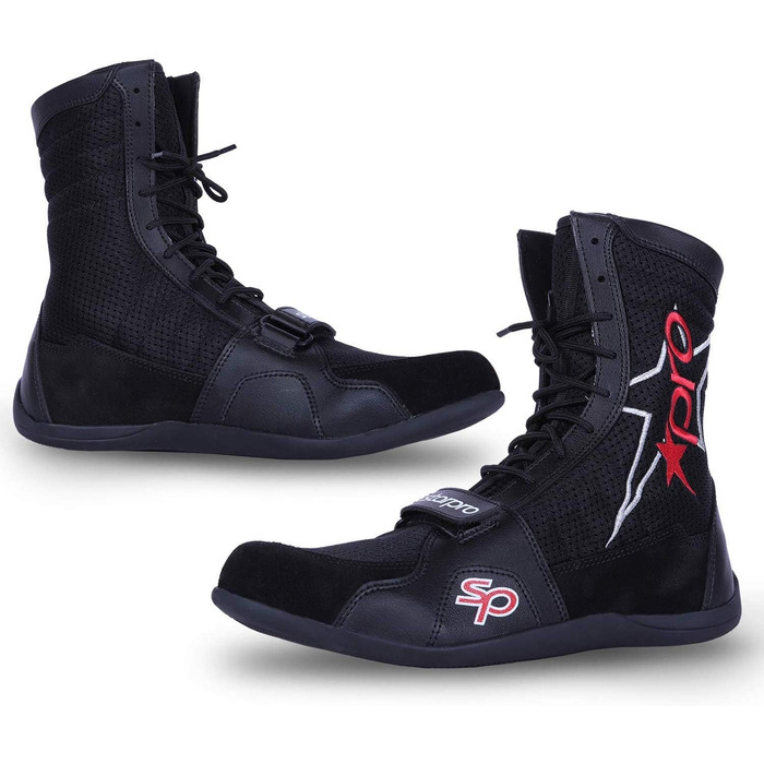 Боксерські чоботи Starpro Superior - для боксу, ММА, муай-тай, кікбоксингу, спарингу. Чорно-білі, розмір 48 EU, гумова підошва