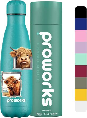Термос Proworks 500 мл, BPA-free, для спорту і подорожей, чорний, порошкове покриття, зберігає тепло і холод до 24 годин