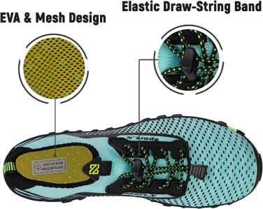 Шкарпетки для плавання IceUnicorn: аквашузи для жінок та чоловіків, швидко сохнуть, літній дизайн, розмір 38 EU, колір: бірюзовий