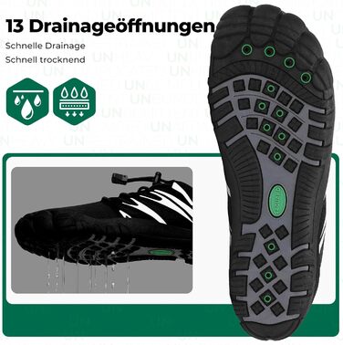 Чоловічі тапочки-шльопанці Saguaro для плавання та відпочинку, легкі, дихаючі, швидко сохнуть, широка передня частина, розмір 39-48 (EU 40, чорний)