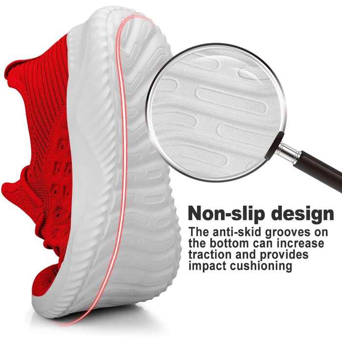 Чоловічі кросівки Feethit для бігу, дихаючі, легкі, зручні, модні, з антиковзкою підошвою, червоні, 43 EU, для подорожей та відпочинку