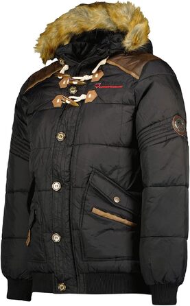 Чоловіча зимова куртка Geographical Norway: теплий утеплений анорак для лиж та сноуборду (комплект з шапкою Beanie M Belph Black)