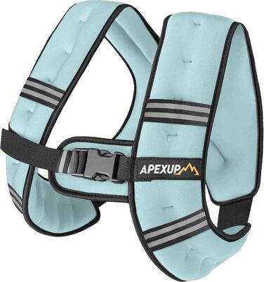 Жилет-обважнювач APEXUP 4,5 кг з відбивними смужками для чоловіків і жінок, пастельно-блакитний, для силових тренувань і бігу