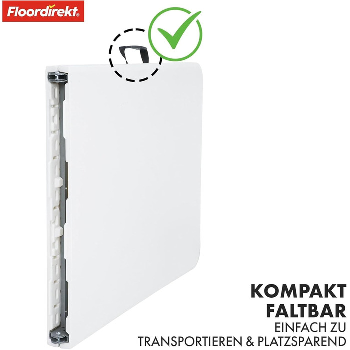 Зручний розкладний садовий столик Floordirekt Akita 120x60 см - для тераси, балкону, кемпінгу
