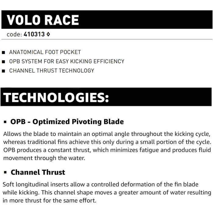 Ласти Mares Volo Race 44/45 сині для плавання