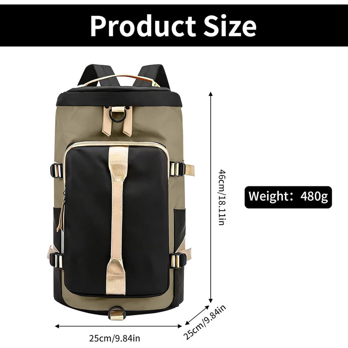 Спортивна сумка для подорожей Watproofit 28Л з відділенням для взуття та вологих речей, водонепроникна сумка-даффл для тренувань, чорно-сіра