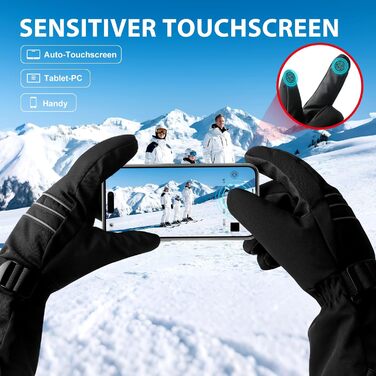 Електричні гріючі рукавиці для чоловіків та жінок, 7.4V 3200mAh, XL, Чорний