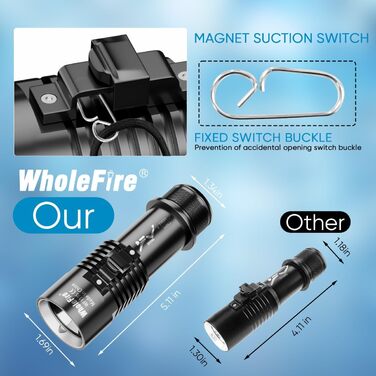 Ліхтар під водою WholeFire 8000 Lumen, IPX8, водонепроникний, 3 режими, акумуляторний, для плавання та дайвінгу