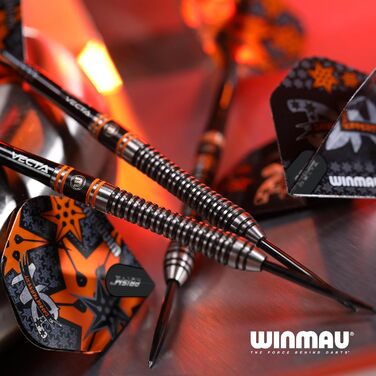 Професійний набір дартс WINMAU Danny Noppert Signature Edition 2.0, вольфрамові дротики 21 г з оперенням та стрижнями