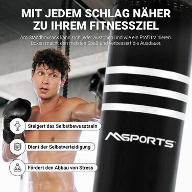 Преміум боксерський мішок MSPORTS для дорослих, стоячий, з вакуумною основою, для боксу, MMA та кікбоксингу