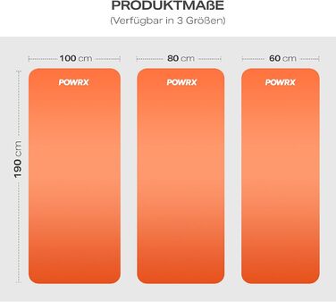 Гімнастичний килимок POWRX для йоги, пілатесу та фітнесу, нековзний, без фталатів, з ременем, сумкою та постером вправ