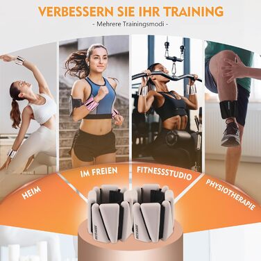 Набір обтяжувачів для ніг та рук BECOJADDE (0.45kg/0.9kg) - 2 шт. Регульовані манжети для занять фітнесом, йогою, пілатесом, ходьбою, бігом. Підходять для жінок та чоловіків. Колір: бежевий. Вага пари: 1.8 кг